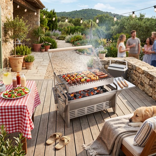 Barbecue rotante con - barbecue,